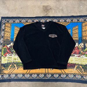 Harley Davidson Black pullover sweatshirt Size small Fleece Embroidered Vintage